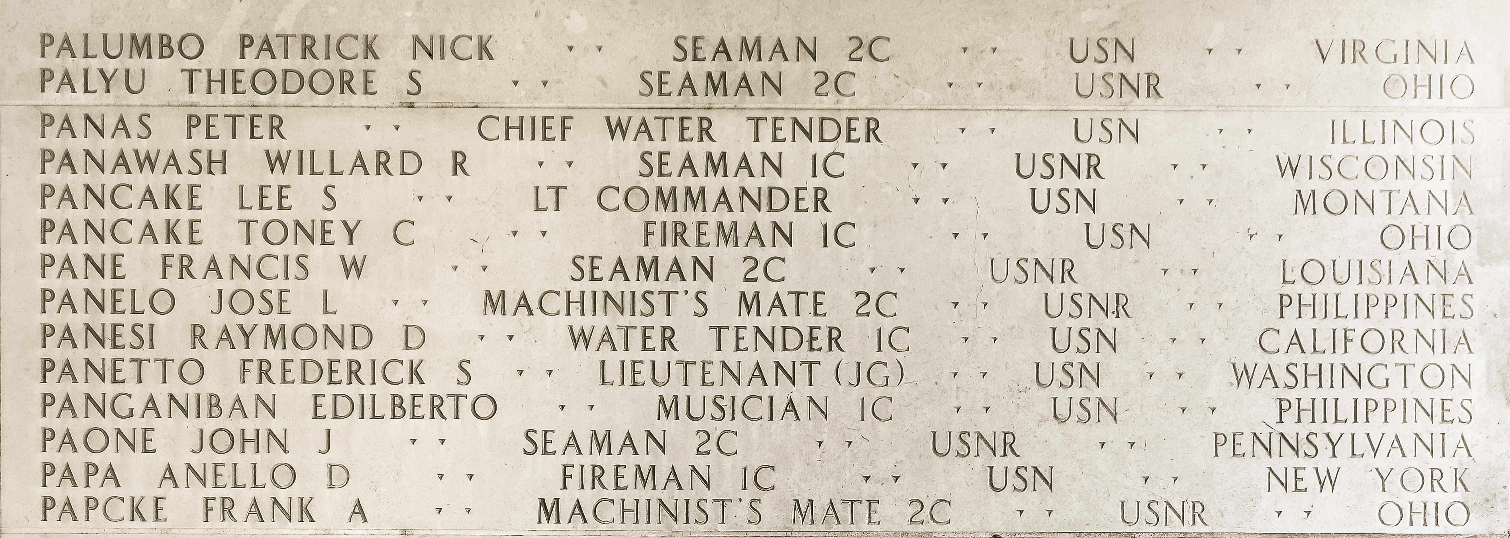 Willard R. Panawash, Seaman First Class